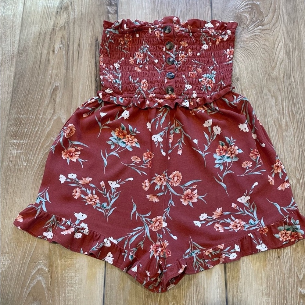 Floral women One Piece in Red